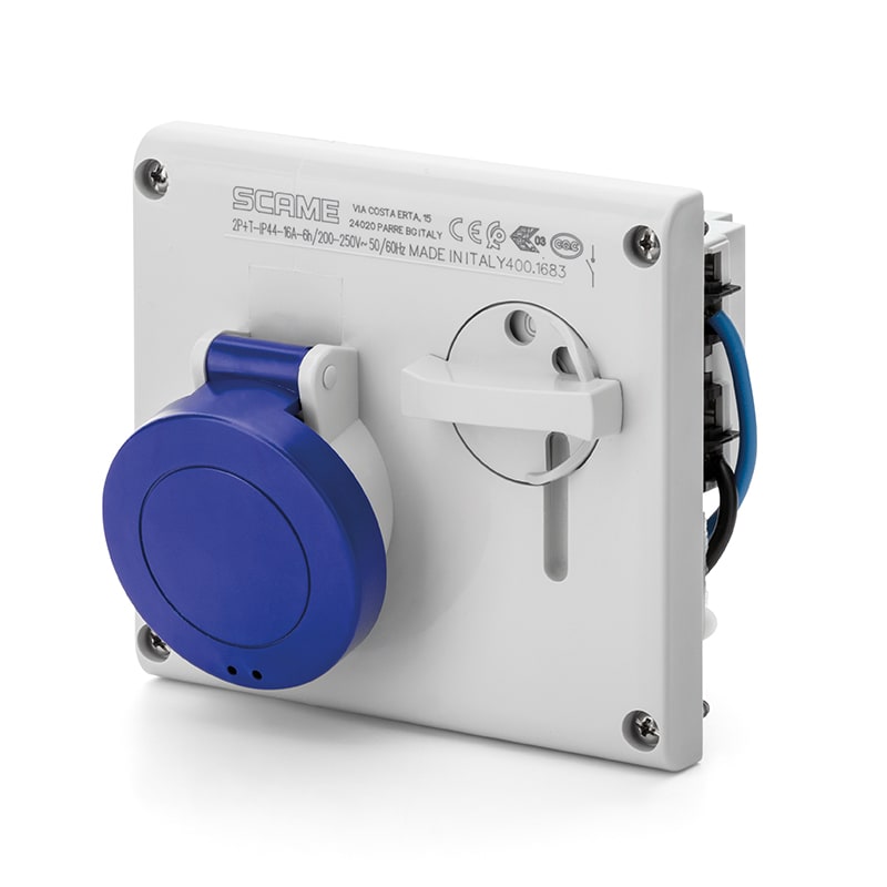 SCAME PARRE S.P.A. - SCA400.1683 PRESA INCASSO OMNIA 2P+T 16A 6H IP44