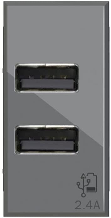 4 BOX SRL - 4BX4B.HS.USB.24 USB 2.4A PER BTICINO AXOLUTE ANTRACITE