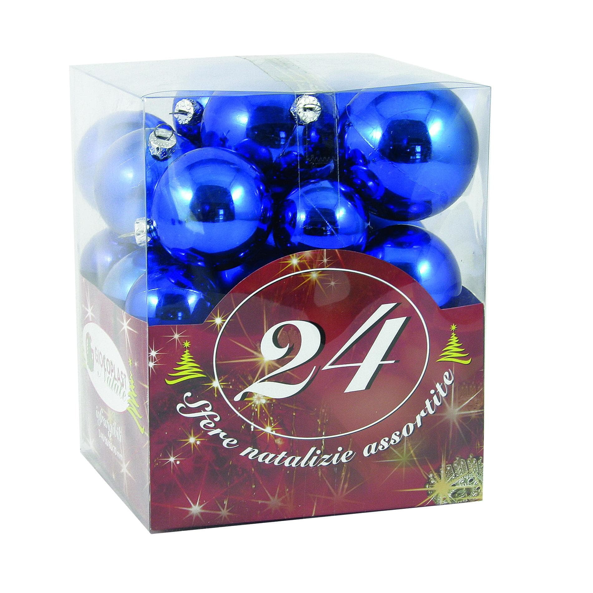 GIOCOPLAST NATALE SP - GCP41007970 24 SFERE ASS.BLU IN SCATOLA ACETATO: