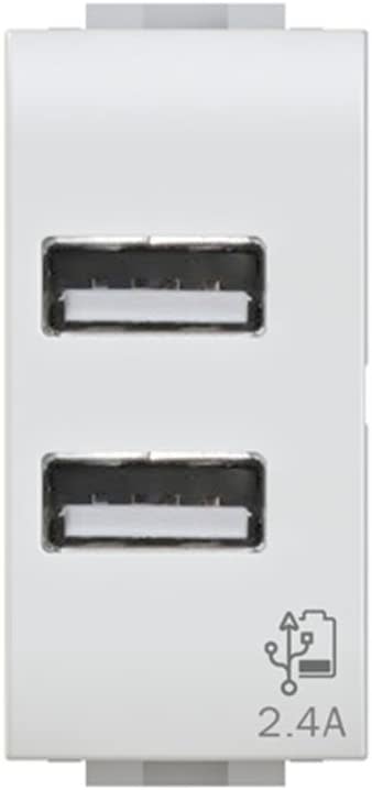 4 BOX SRL - 4BX4B.N.USB.24 USB 2.4A PER BTICINO LIVINGLIGHT BIANCA