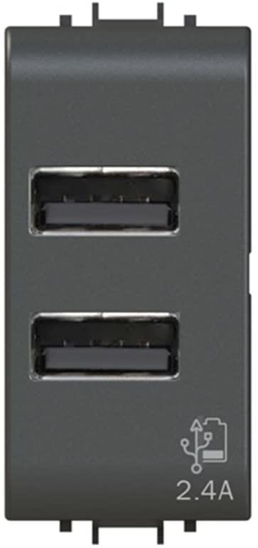 4 BOX SRL - 4BX4B.G12.USB.24 USB 2.4A PER GEWISS CHORUS NERA