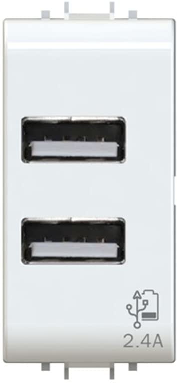 4 BOX SRL - 4BX4B.G10.USB.24 USB 2.4A PER GEWISS CHORUS BIANCO