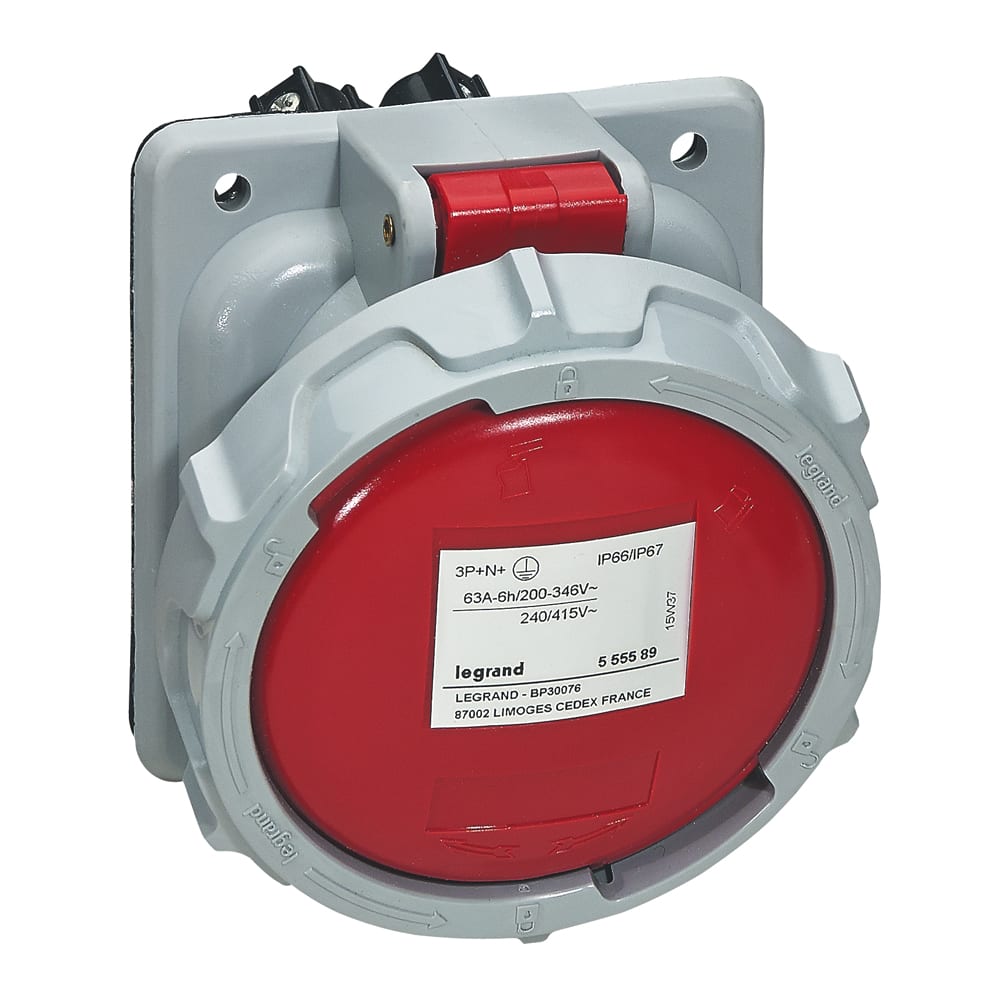 LEGRAND LEG555589 PRESA FISSA 63A 4P+T 400V IP67