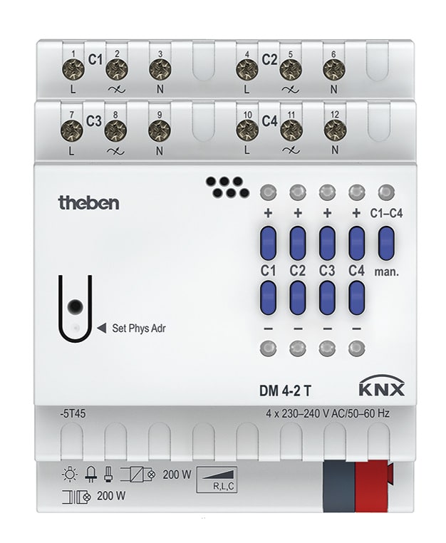THEBEN S.R.L. - THE4940280 DM 4-2T KNX ATTUATORE DIMMER 4X200W