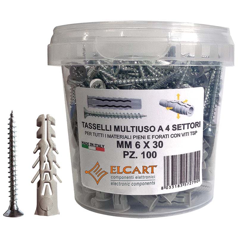 ELCART DISTRIBUTION ERT041174300 50 TASSELLI 8X40MM 6 ALETTE+VITI