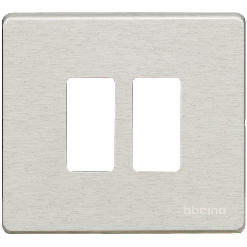BTICINO BTI500/2/AL MAGIC - PLACCA 2P SCATOLA TONDA ALLUMINI