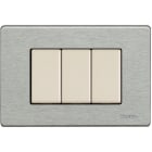 BTICINO - BTI503/3A/AL MAGIC - PLACCA 3P ALLUMINIO