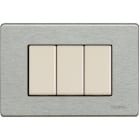 BTICINO - BTI503/3A/AL MAGIC - PLACCA 3P ALLUMINIO