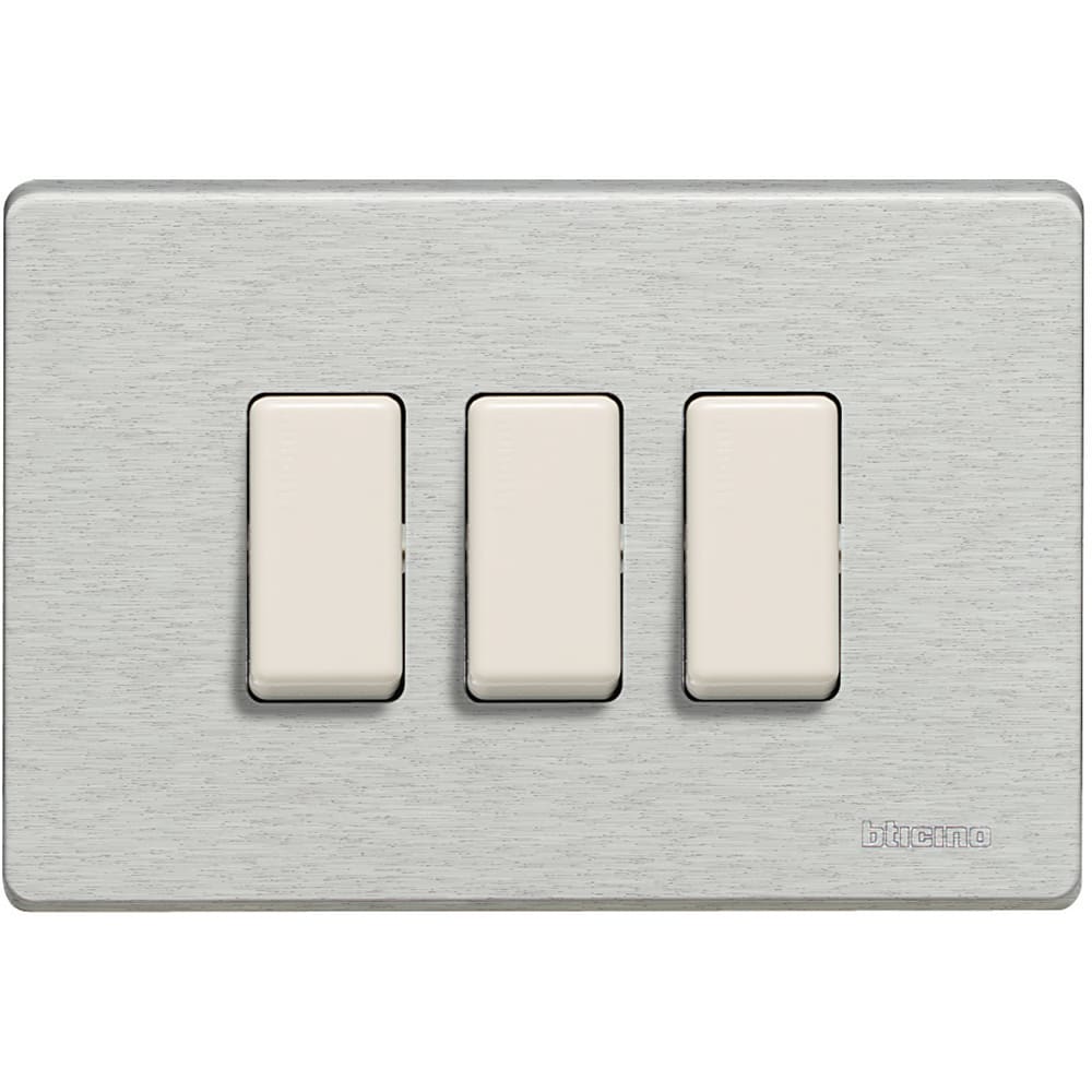 BTICINO BTI503/3/AL MAGIC - PLACCA 3P ALLUMINIO