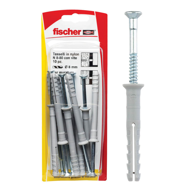 FISCHER ITALIA S.R.L - FIS00504510 N 8X80 K TASSELLI +VITI- L.GIALLA