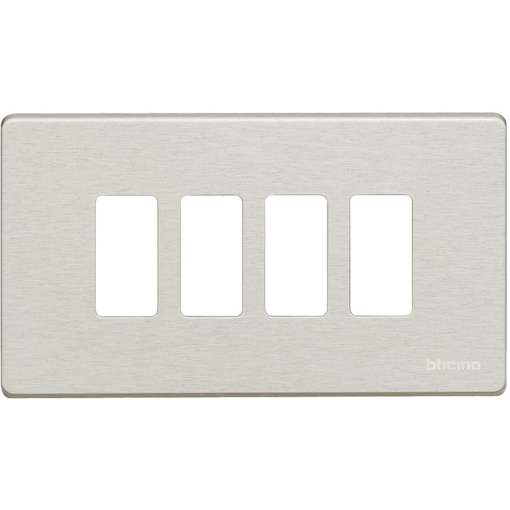 BTICINO BTI504/4/AL MAGIC - PLACCA 4P ALLUMINIO