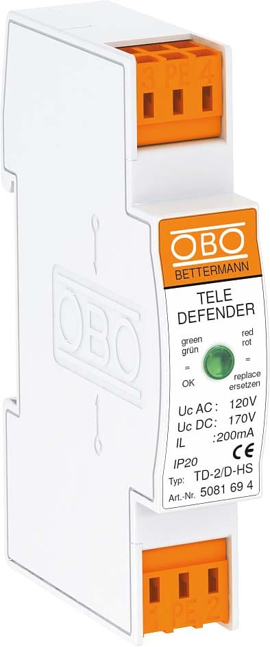 OBO BETTERMANN - OBO5081694 TD-2/D-HS LIMITATORE PER LINEA DATI 2 FI