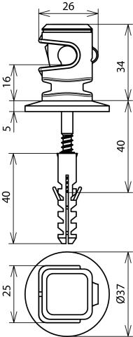 DEHN ITALIA S.P.A. - DEH204120 Leitungshalter grau