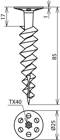 DEHN ITALIA S.P.A. - DEH200601 TASSELLI PER PIASTRE ISOLANTI L 85MM PA