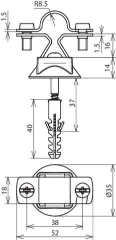 DEHN ITALIA S.P.A. - DEH274260 STAFFA PORTA ASTA INOX PER TD 16MM