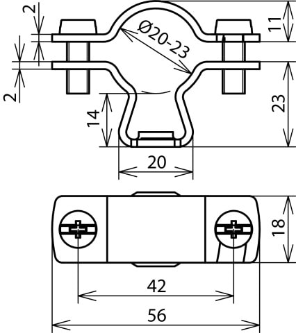 DEHN ITALIA S.P.A. - DEH275250 Staffa portafilo x condutture HVI-/CUI