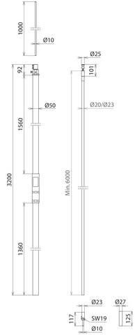 DEHN ITALIA S.P.A. - DEH819336 TUBO PORTANTE 3,2M CON ASTA 1,0M, HVI D2