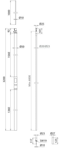 DEHN ITALIA SPA DEH819336 TUBO PORTANTE 3,2M CON ASTA 1,0M, HVI D2