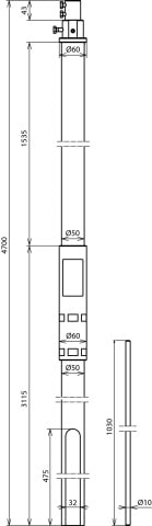 DEHN ITALIA S.P.A. - DEH105327 TUBO PORTANTE D 50MM L 4700MM PRFV/AL