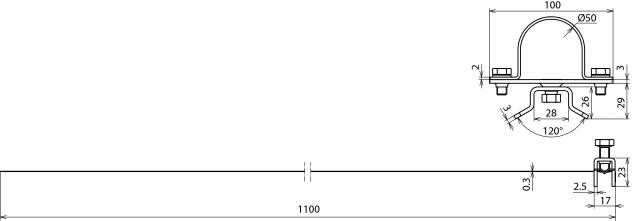 DEHN ITALIA S.P.A. - DEH105360 FASCETTA DI FISSAGGIO PER TUBI D 50MM