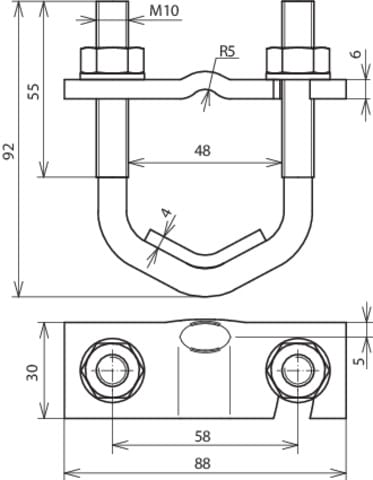 DEHN ITALIA S.P.A. - DEH308045 MORSETTO A CAVALLOTTO FE/NERO XD16-48MM