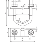 DEHN ITALIA SPA - DEH308045 MORSETTO A CAVALLOTTO FE/NERO XD16-48MM