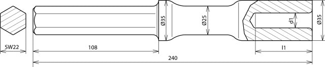 DEHN ITALIA S.P.A. - DEH620007 ATTREZZO PER MARTELLO TE20, SW22X108