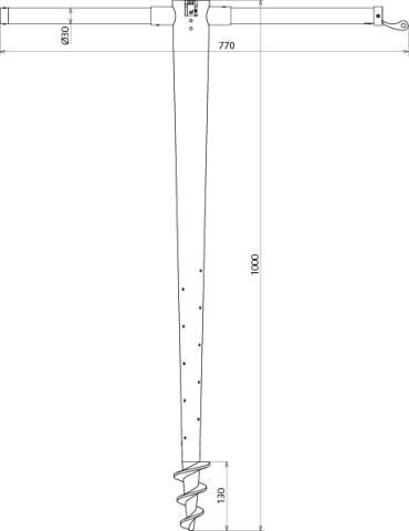 DEHN ITALIA S.P.A. - DEH644000 DISPERSORE A TRIVELLA L 1000MM