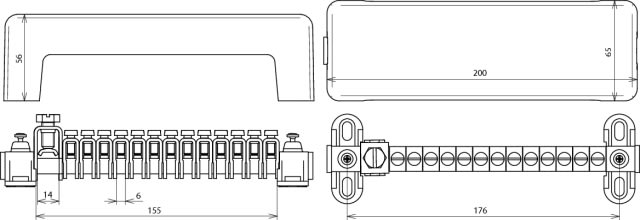 DEHN ITALIA S.P.A. - DEH563030 BARRA EQUIPOTENZIALE CON COPERCHIO