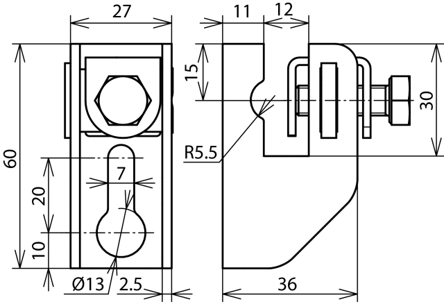 DEHN ITALIA S.P.A. - DEH277230 Flachband-Rundltg.-Halter