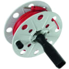 DEHN ITALIA SPA - DEH585051 Bobina in plastica grigia, larghezza 40 mm con spinotto e 50 m di cavo rosso 0,7 5mm²