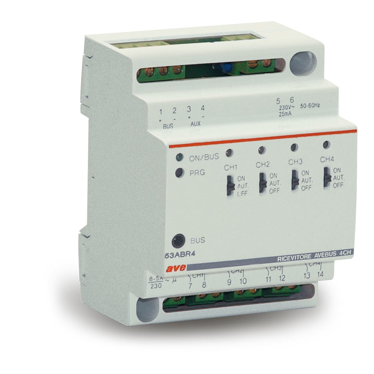 AVE - AVE53ABR4 ATTUATORE 4CH ILLUMINAZIONE 4M DIN