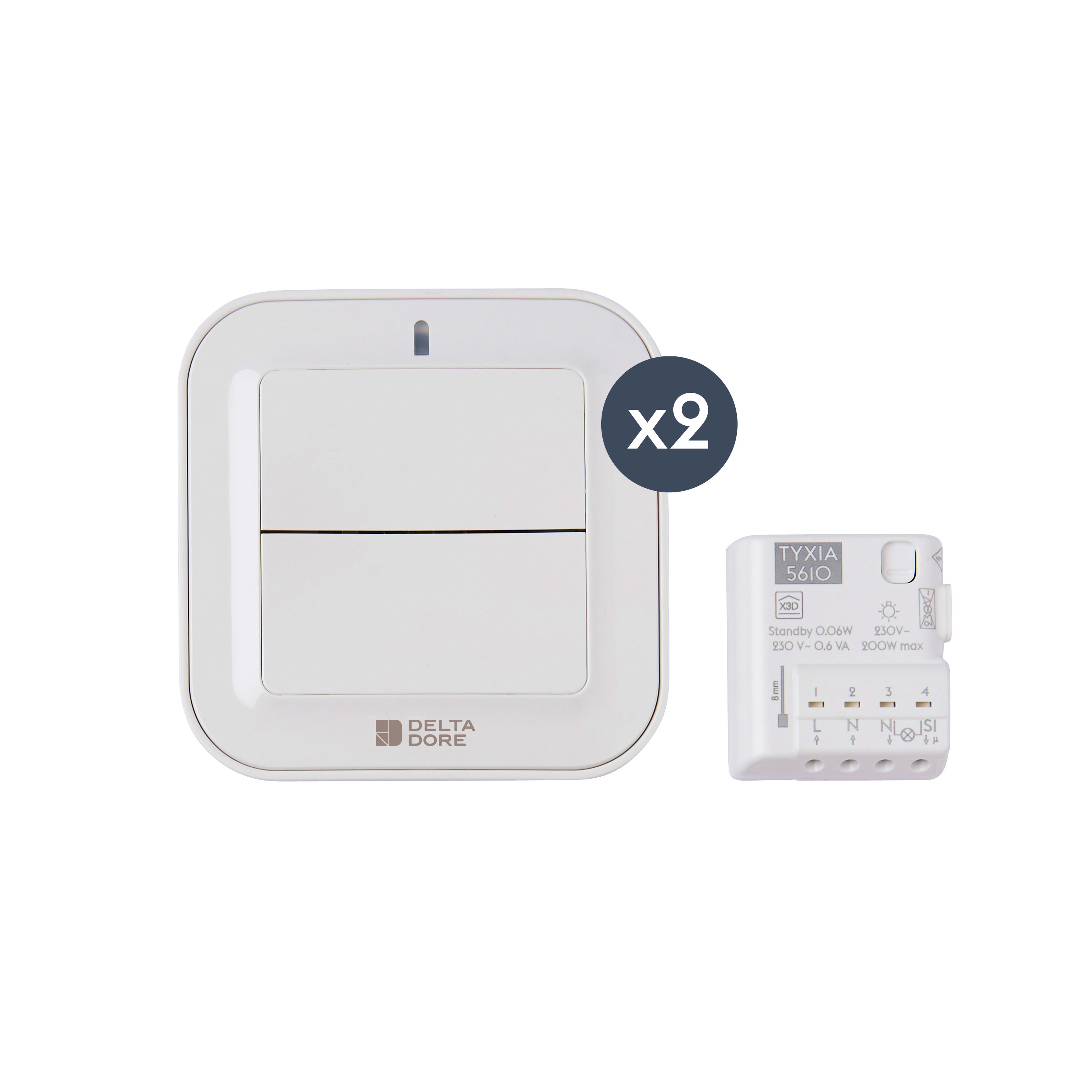 DELTA DORE SRL DDR6351410 PACK TYXIA 611 DEVIATORE CON INTER MURAL