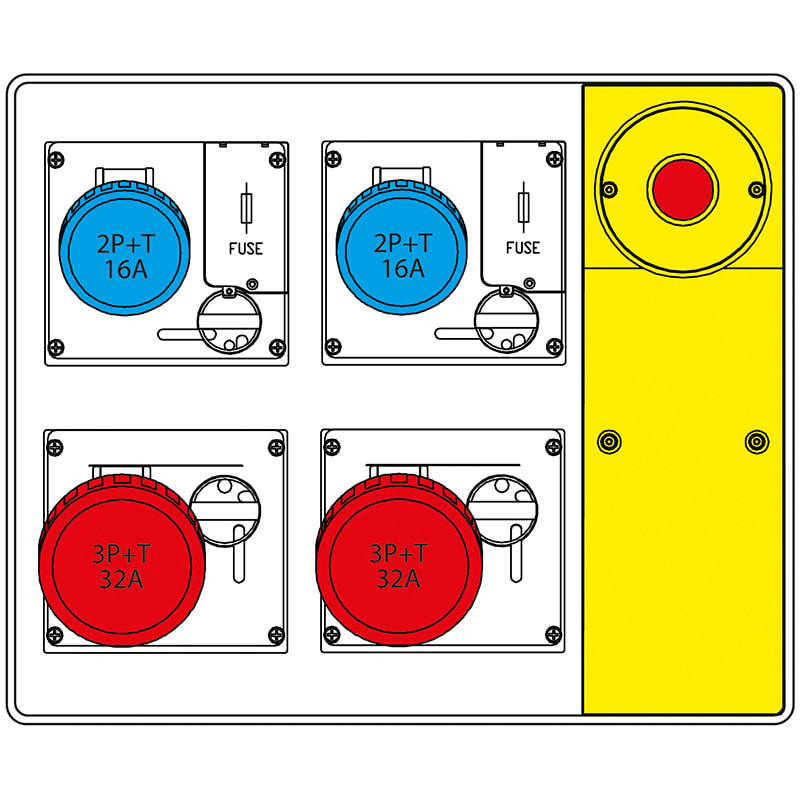 SCAME PARRE SPA SCA656.5824-612 MBOX2 CON SPINA+EMERGENZA PR.C/FUSIBILI