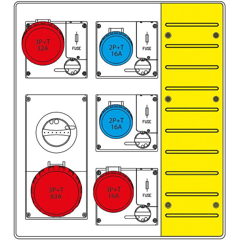 SCAME PARRE S.P.A. - SCA657.5035-017 MBOX3 S/PORTA PR.OMNIA C/FUS+63A MORSET.