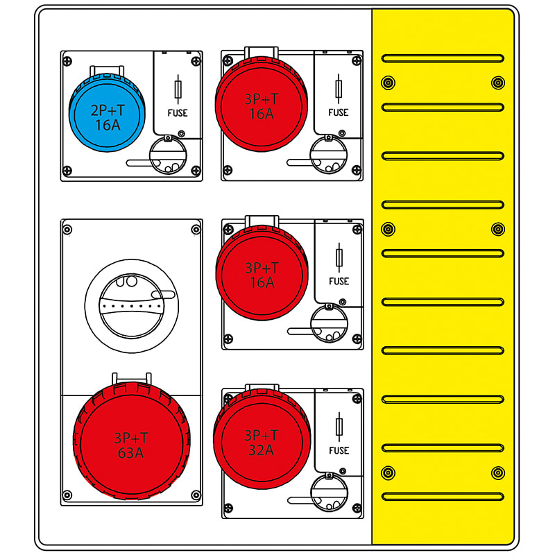 SCAME PARRE S.P.A. - SCA657.5035-039 MBOX3 S/PORTA PR.OMNIA C/FUS+63A MORSET.