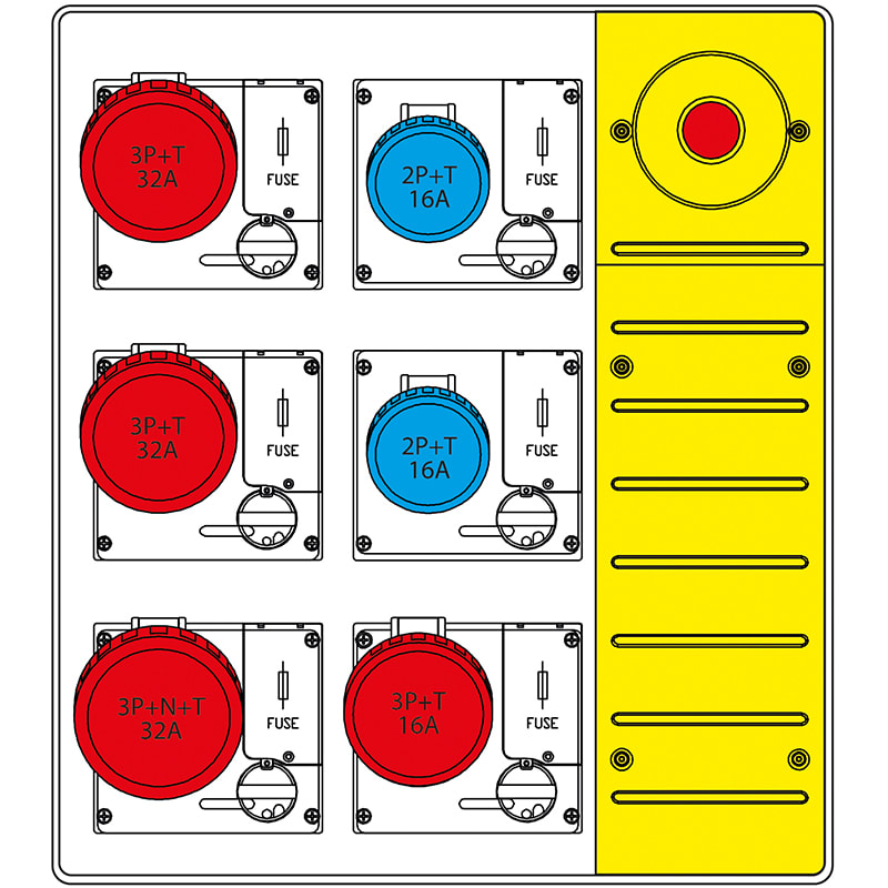 SCAME PARRE SPA SCA657.6836-048 MBOX3 CON SPINA+EMERGENZA PR.C/FUSIBILI