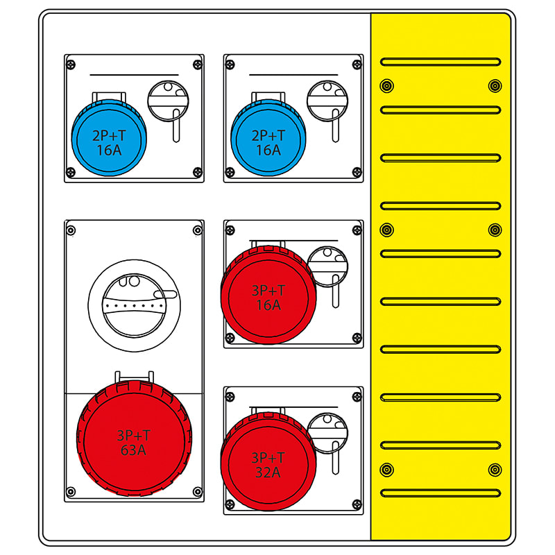 SCAME PARRE SPA SCA657.7035-017 MBOX3 S/PORTA PR.OMNIA S/FUS+63A MORSET.