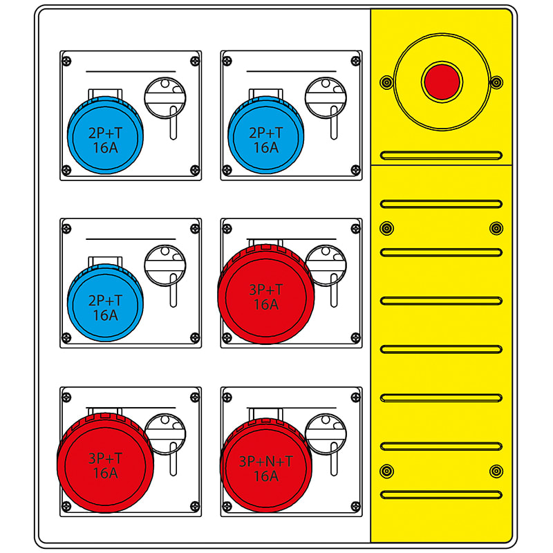 SCAME PARRE S.P.A. - SCA657.8936-124 MBOX3 MORSETT.+EMERGENZA PR. S/FUSIBILI