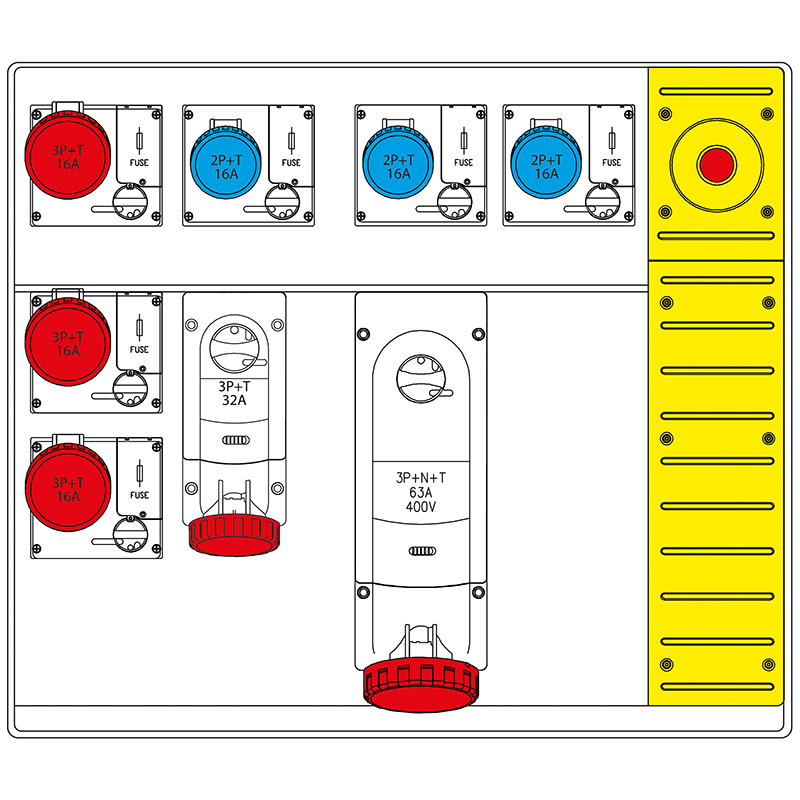 SCAME PARRE SPA SCA658.6958-090 MBOX5 MORSETTIERA+EMERGENZA PRESE C/FUS.