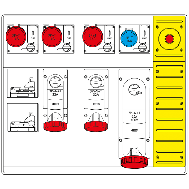 SCAME PARRE S.P.A. - SCA658.6959-996 MBOX5 MORSETTIERA+EMERGENZA PRESE C/FUS.