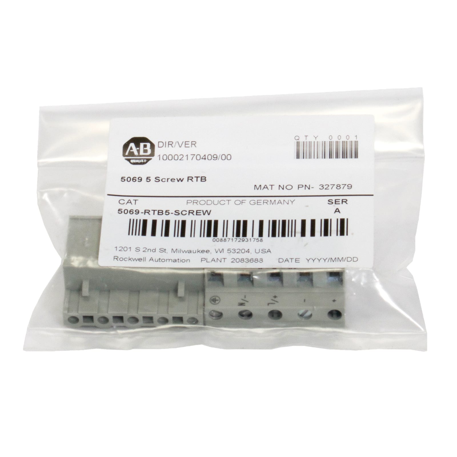 ROCKWELL AUTOMATION RCK5069-RTB5-SCREW COMPACT 5000 5 SCREW RTB