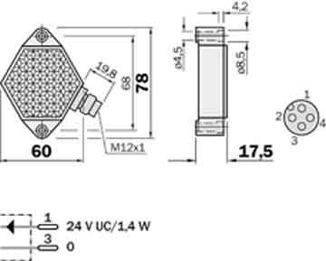SICK - SIK1011545 PL50HKREFLECTOR M.KONST.H