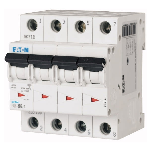 EATON MANIFACTURING - EAO177607 FAZ6-D4/4 INT. MT 6KA 4P D 4A