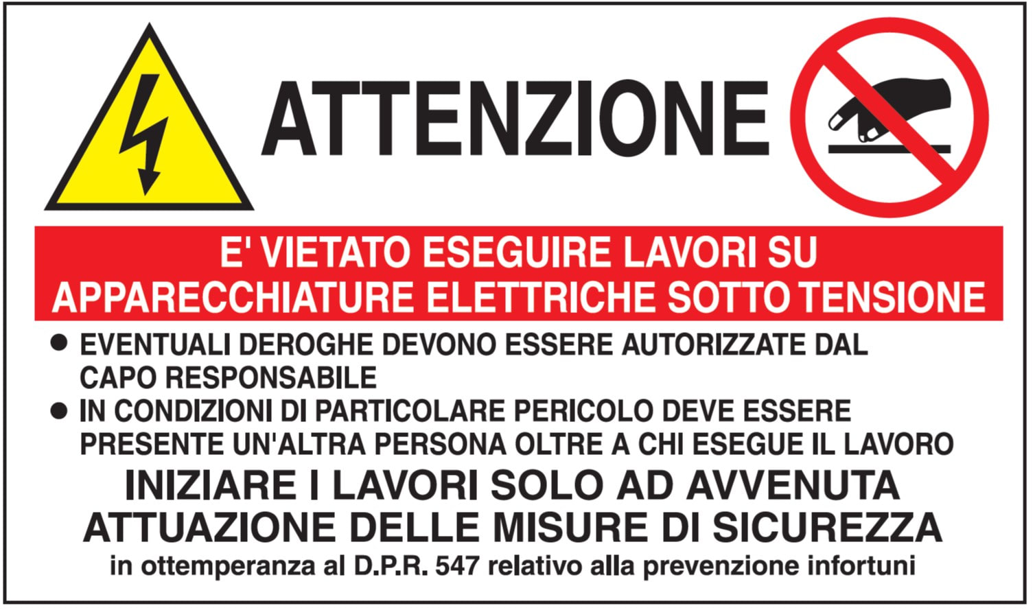 OCMEI S.R.L. - OCM6CR2485-IT CART. Al. MM 120x70 ATT VIETATO ESEG LAV