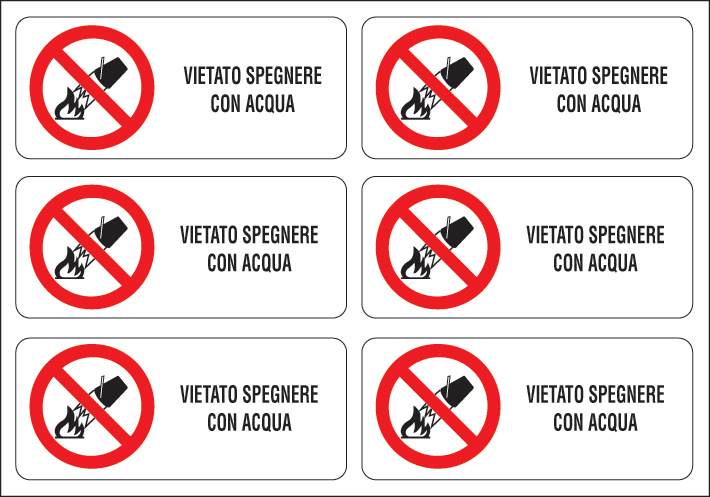 OCMEI SRL OCM6ET2505 CF.10F ETICH.VIETATO SPEGNERE ACQUA (6XF