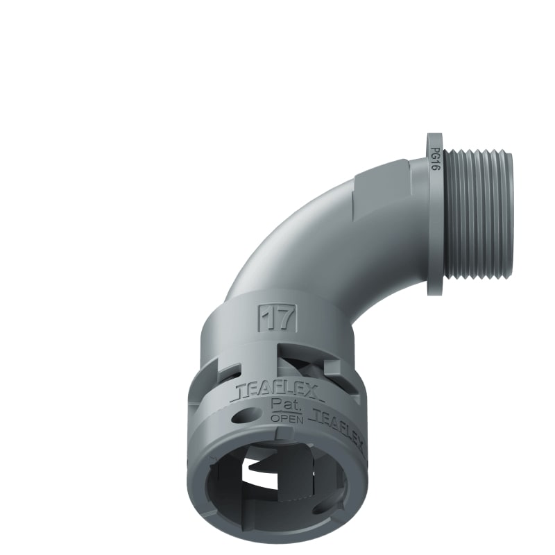 TEAFLEX - TEA6GBN17P16 CURVA 90°IP66 BN17 PG16 GRIGIO