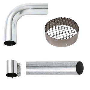 TECNOPLUS SRL - TNP7020.10 KIT SCARICO ARIA IN ACCIAIO DIAM. 100