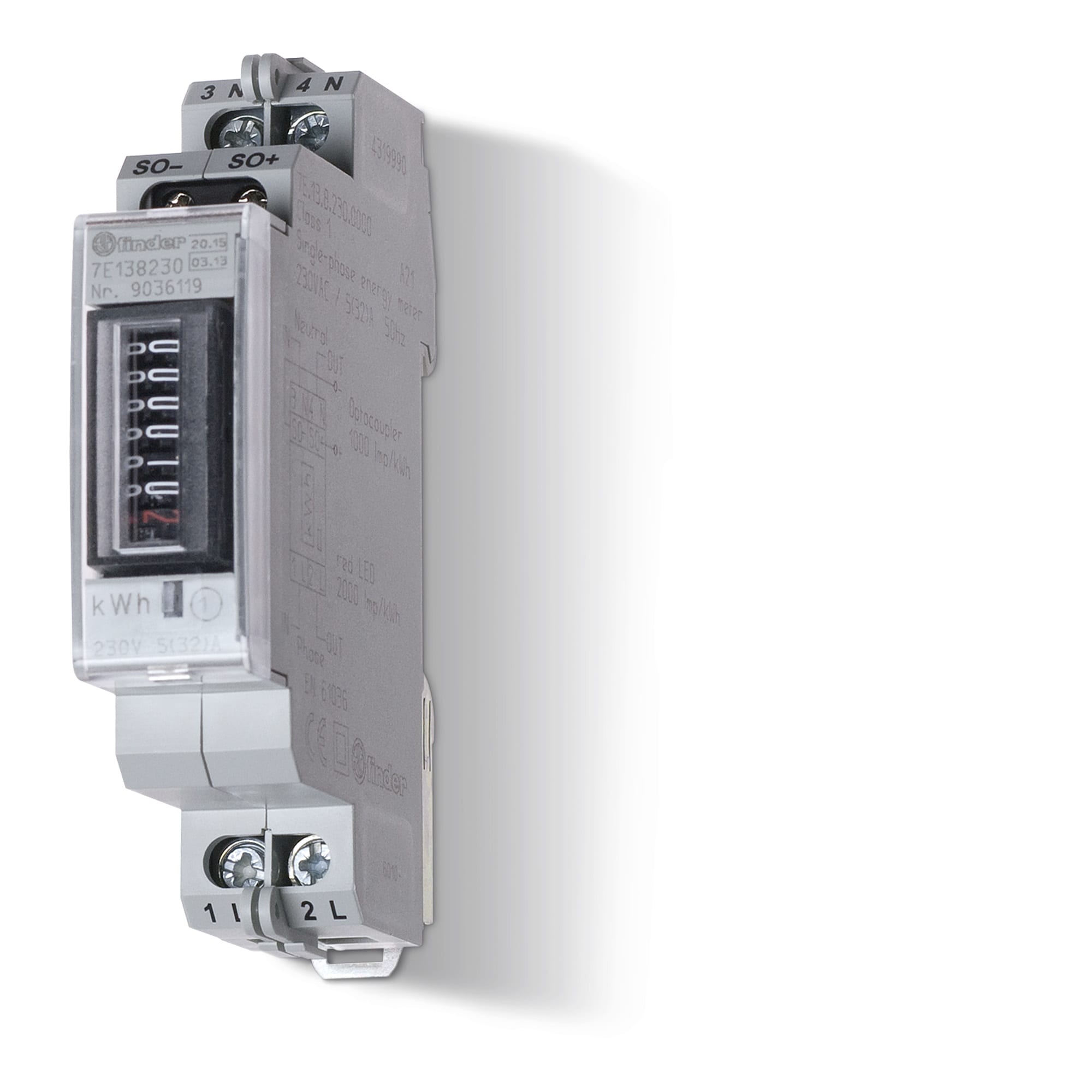 FINDER SPA FIN7E1382300010 CONTATORE ENERGIA MECC.TRIFASE 65A