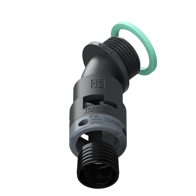 TEAFLEX - TEA8BBF12M20 CURVA 45°IP68 BF12 M20 NERO